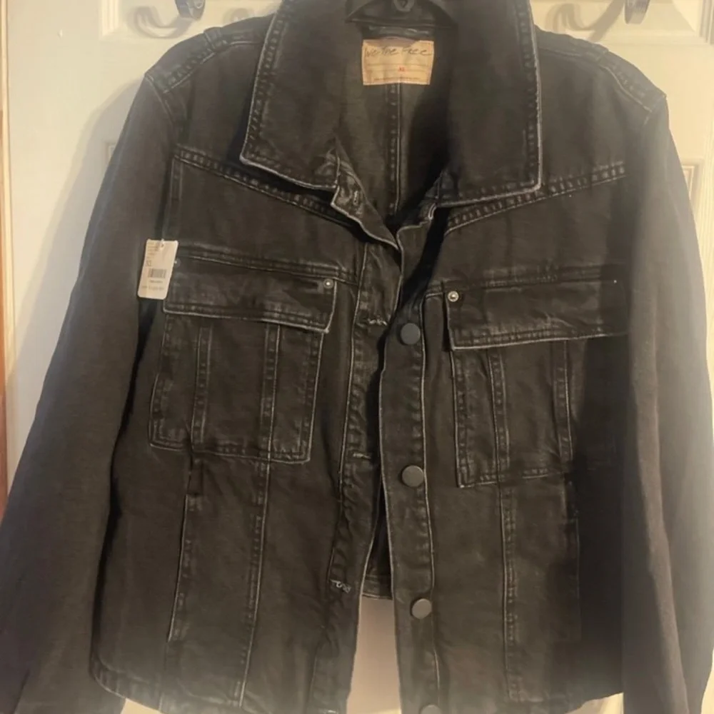 Free People women’s cotton jade classic denim jacket size XL - Picture 5 of 8